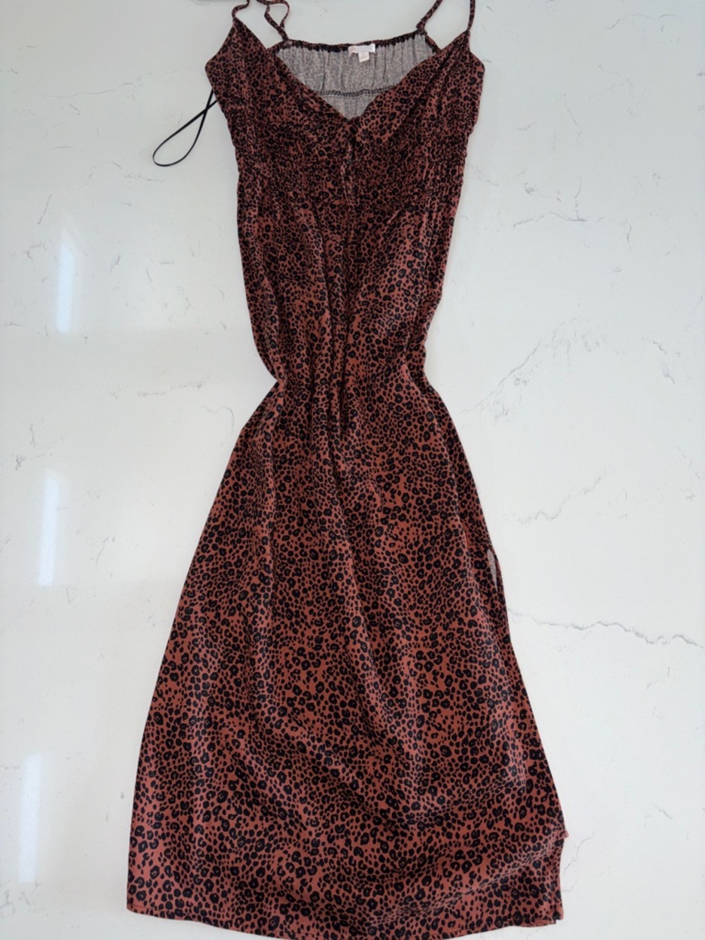 Gianni Bini Rust Leopard Slip Midi Dress
